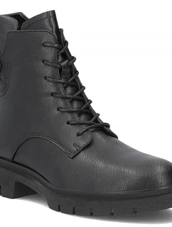 Dámské kožené černé boty ve stylu workerů Filippo DBT8018