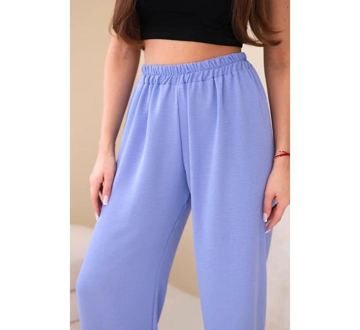 Kalhoty s širokým nohavicí fialové