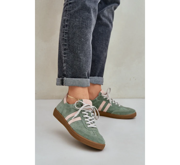 Zelené Nízké Dámské Sneakersy Zamšové Zazoo