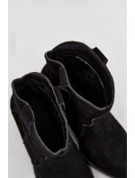 Nazouvací dámské kozačky z přírodního semiše černé model 21713735 - Boto Nazouvací dámské kozačky z přírodního semiše černé model 21713735 - Boto