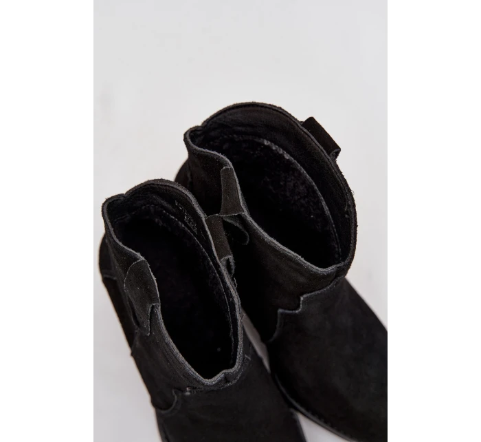 Nazouvací dámské kozačky z přírodního semiše černé model 21713735 - Boto Nazouvací dámské kozačky z přírodního semiše černé model 21713735 - Boto