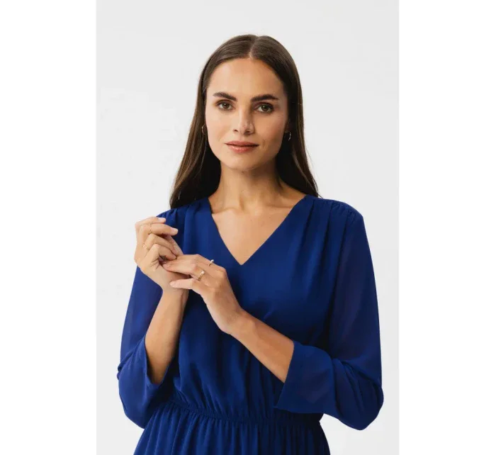 šifonové šaty královská modř model 18882607 - STYLOVE šifonové šaty královská modř model 18882607 - STYLOVE