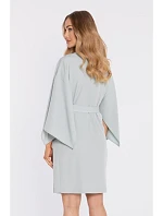 M908 Šaty s ozdobnými širokými rukávy - mátové