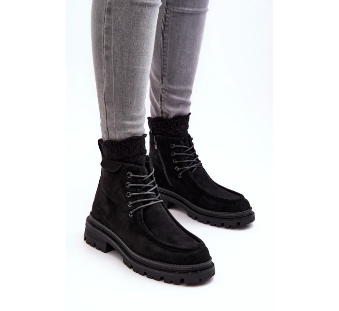 Dámské kotníkové boty se zipem černé Apolosi