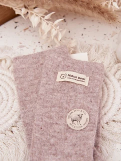 Dámské teplé vlněné ponožky s nášivkou – béžové