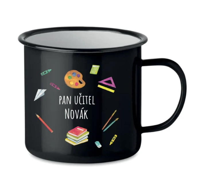 Personalizovaný retro plecháček pro paní učitelku/pana učitele (pomůcky)