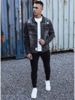 Pánská šedá džínová bunda model 21980259 - Dstreet