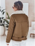 Dámská kožená bunda s ovčí kůží NORFDIMA camel FashionStreet TY4738
