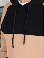 Pánská velbloudí a černá pruhovaná mikina s kapucí Dstreet model 21986001 - FashionStreet