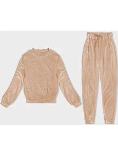 Béžová dámská velurová souprava model 19395769 - J.STYLE