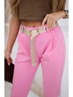 Kalhoty Puntor s páskem růžový Kalhoty Puntor s páskem růžový