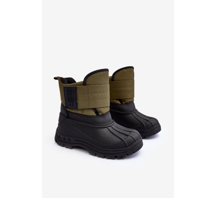 Dětské sněhule s rázovou podšívkou zateplené Khaki Big Star MM374123