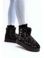 Dámské sněžné boty s platformou zdobenou třpytky černé Silmo Dámské sněžné boty s platformou zdobenou třpytky černé Silmo