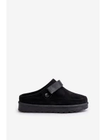 Dámské pantofle zateplené kožíškem na platformě černé model 21671344 - Boto