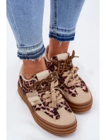 Dámské Tenisky Na Platformě S Dvojitým Šněrováním Leopardí Béžové Niteria Dámské Tenisky Na Platformě S Dvojitým Šněrováním Leopardí Béžové Niteria