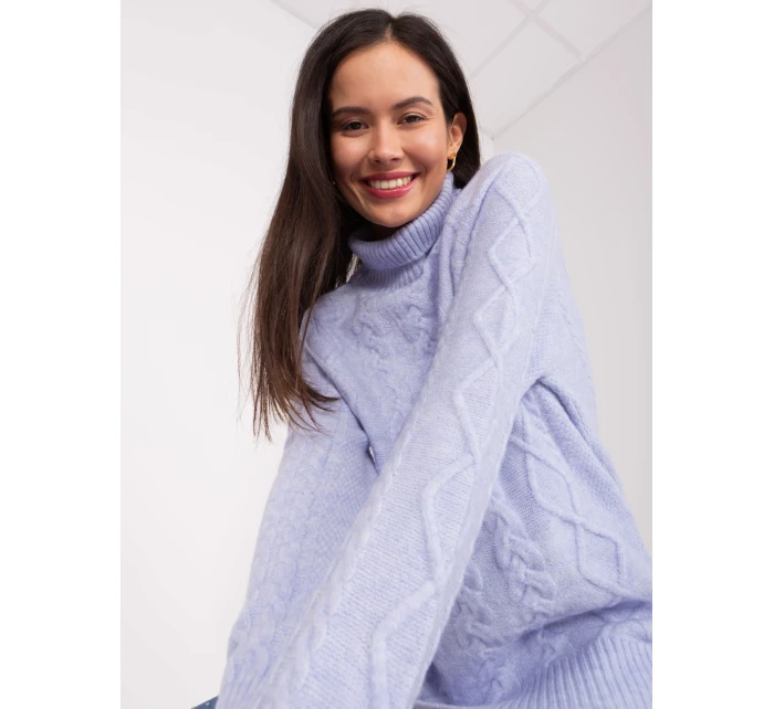 Sweter AT SW jasny fioletowy model 19034243 - FPrice Sweter AT SW jasny fioletowy model 19034243 - FPrice