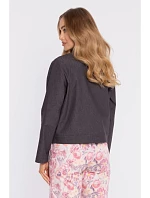 bunda na knoflíky s klopami grafitová model 22040637 - Moe