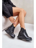 Lakované kotníkové boty na klínku zateplené Vinceza černé Lakované kotníkové boty na klínku zateplené Vinceza černé