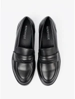 Trendy  mokasíny dámské černé platforma