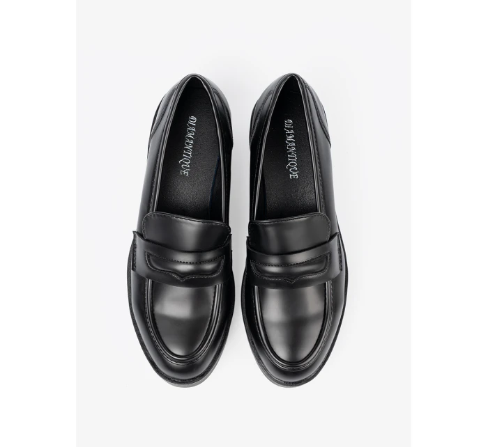 Trendy  mokasíny dámské černé platforma