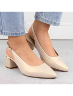 W béžové  elegantní sandály model 21776016 - SERGIO LEONE