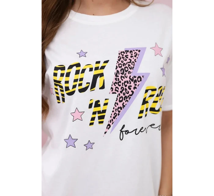 Halenka z rubané bavlny Rock n roll bílý