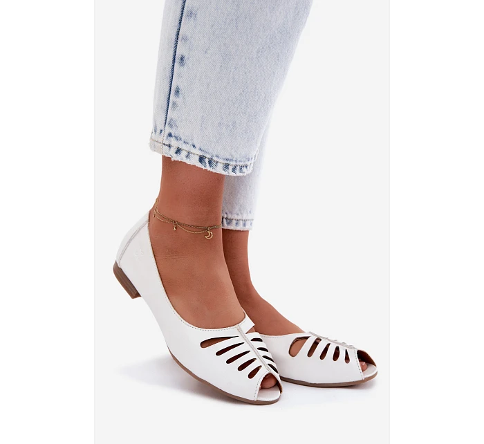 baleríny z přírodní kůže  Bílá model 22123128 - Maciejka