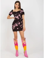 Šaty LK SK 508641.29 černá a růžová Šaty LK SK 508641.29 černá a růžová