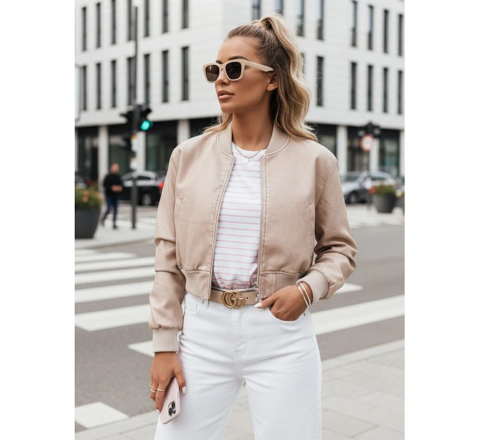 Dámská kožená bunda bomber SANTOL TY4339 béžová - FashionStreet Dámská kožená bunda bomber SANTOL TY4339 béžová - FashionStreet