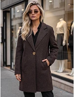 Płaszcz damski klasyczny czekoladowy model 22404917 - FashionStreet Płaszcz damski klasyczny czekoladowy model 22404917 - FashionStreet