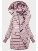 Růžová dámská bunda s látkovými stahovacími lemy (P22-6637-52)