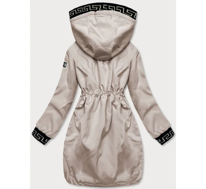 Béžová dámská bunda s ozdobnou lemovkou model 18019130 - S'WEST Béžová dámská bunda s ozdobnou lemovkou model 18019130 - S'WEST