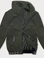 Dámská krátká bunda se stojáčkem army (5M3161)