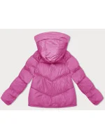 růžová volná dámská bunda s kapucí model 21246333 - Miss TiTi