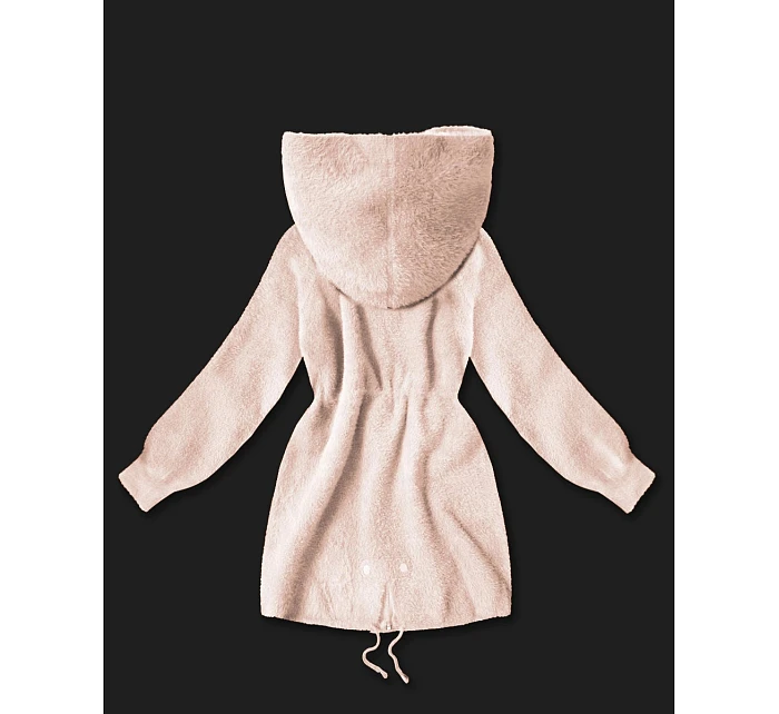 Vlněná bunda z alpaky světle lososová (W017#)