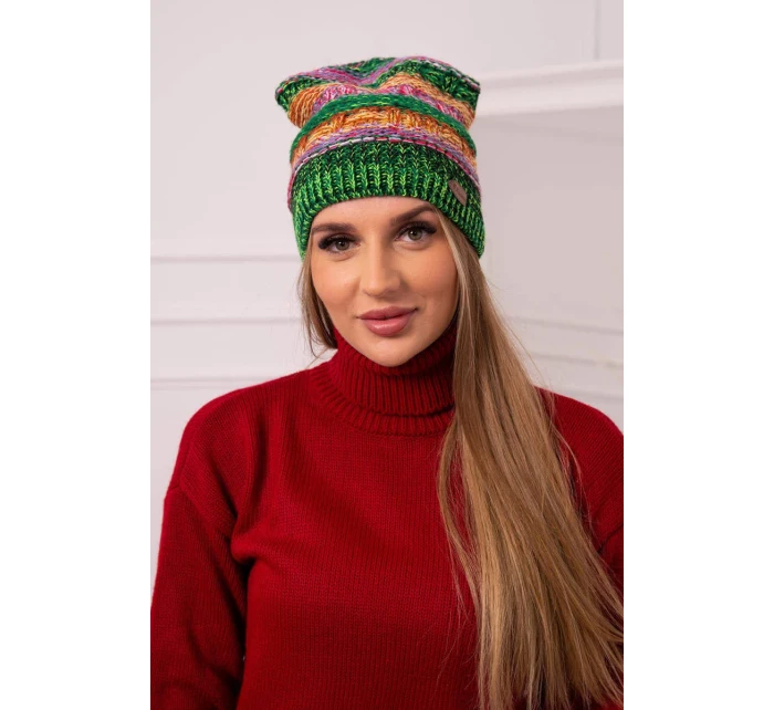 Fleecová čepice Patrycja K254 fialová+zelená neonová Fleecová čepice Patrycja K254 fialová+zelená neonová
