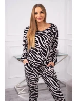 Zebra velurová souprava černá+béžová Zebra velurová souprava černá+béžová