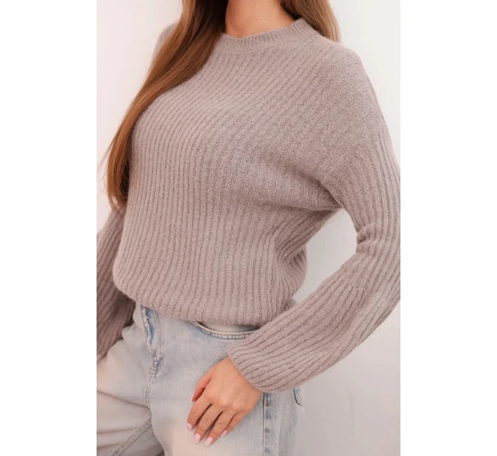 Svetr dámský z baby alpaky s bufkovými rukávy fango