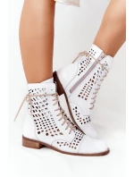 Prolamované Kožené Boty Nicole model 21549674 Bílé - Zazoo