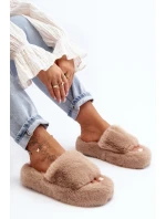 Dámské kožešinové pantofle Bežové Biella Dámské kožešinové pantofle Bežové Biella