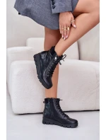 Lehké Zateplené Dámské Boty Na Platformě A Klínu Černé Savindria Lehké Zateplené Dámské Boty Na Platformě A Klínu Černé Savindria