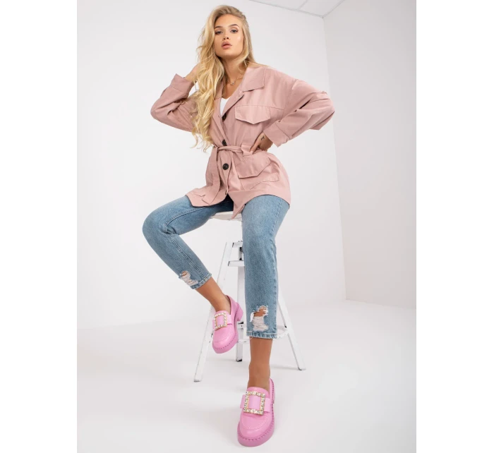 Dámský kabát EM EN 5422.22P světle růžový