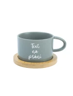 TEXT NA PŘÁNÍ - šedý keramický hrníček Makronka 200 ml