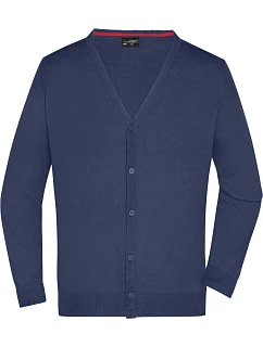 JN 661 Pánský pletený cardigan s výstřihem do V model 22488095 navy - Daiber