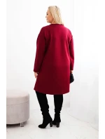 Dámská plus size šaty s ozdobnou z bordová model 21486184 - K-Fashion