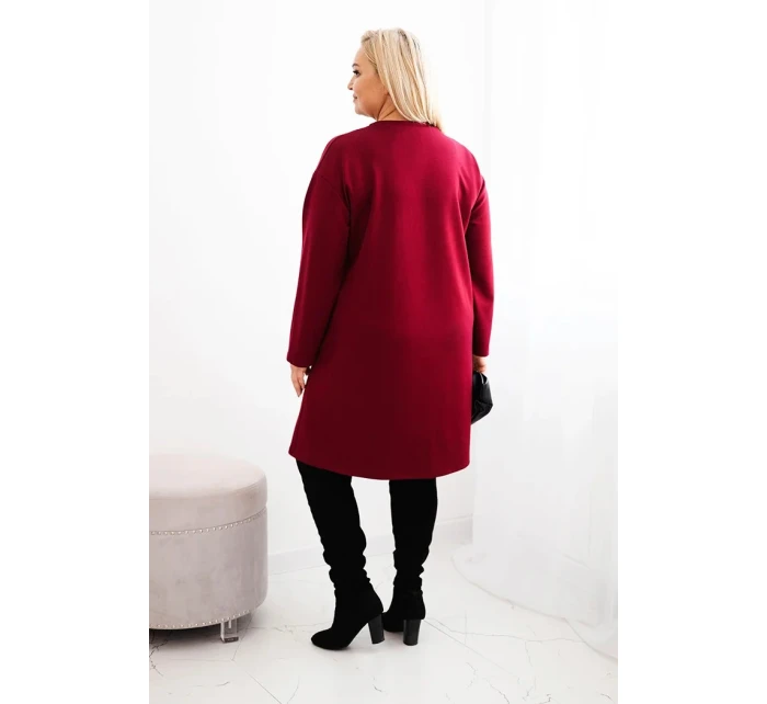 Dámská plus size šaty s ozdobnou z bordová model 21486184 - K-Fashion