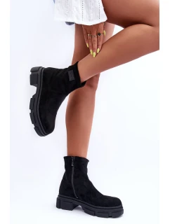 Kožené Klasické Zateplené Boty Černé model 21630931 - Boto