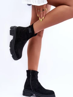 Kožené Klasické Zateplené Boty Černé model 21630931 - Boto