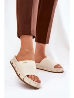 Dámské žabky na platformě Big Star model 21690727 Beige - Big Star Shoes Dámské žabky na platformě Big Star model 21690727 Beige - Big Star Shoes