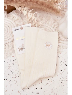 Dlouhé Vlněné Dámské Ponožky Ecru